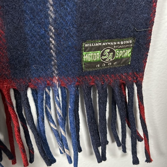 Vintage William Ayres & Sons Philadelphia motor sports robe wool blend blanket - Picture 6 of 7